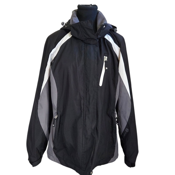 Radiance Women's Black and Gray Hooded Jacket Size Med - Picture 1 of 10